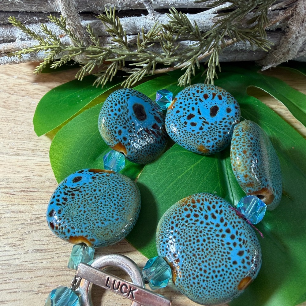 Elegant Blue and Brown Bracelet